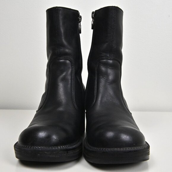 Harley Davison Leather Mid Calf Moto Biker Riding Zip Up Black Boots US6.5 UK4.5 - Picture 4 of 16